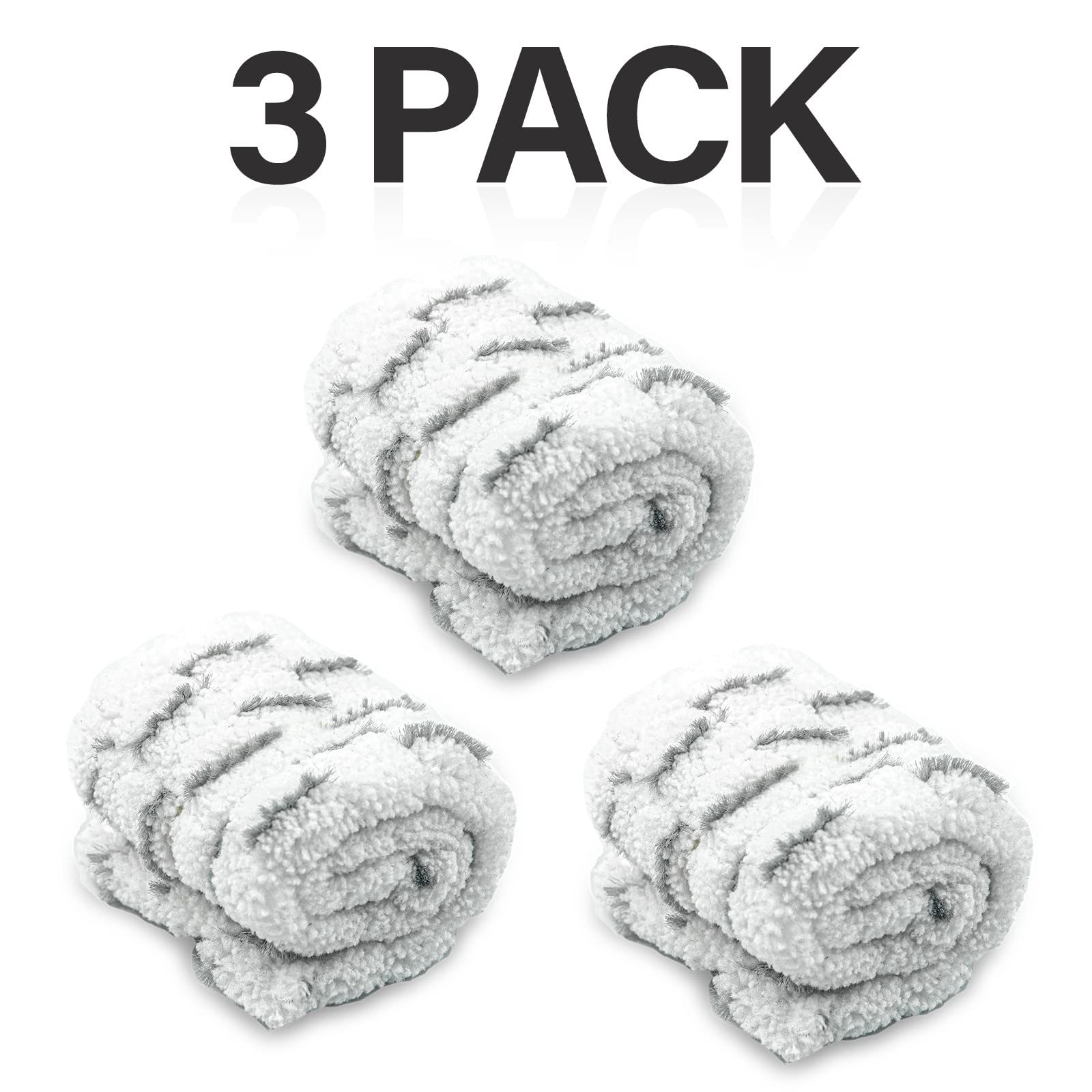ITTAHO 3 Pack Microfiber Pads Replacements for Window Squeegee Set, Window Cleaner Kit, Professional Scrubber Refill Sleeve - 11 Inch