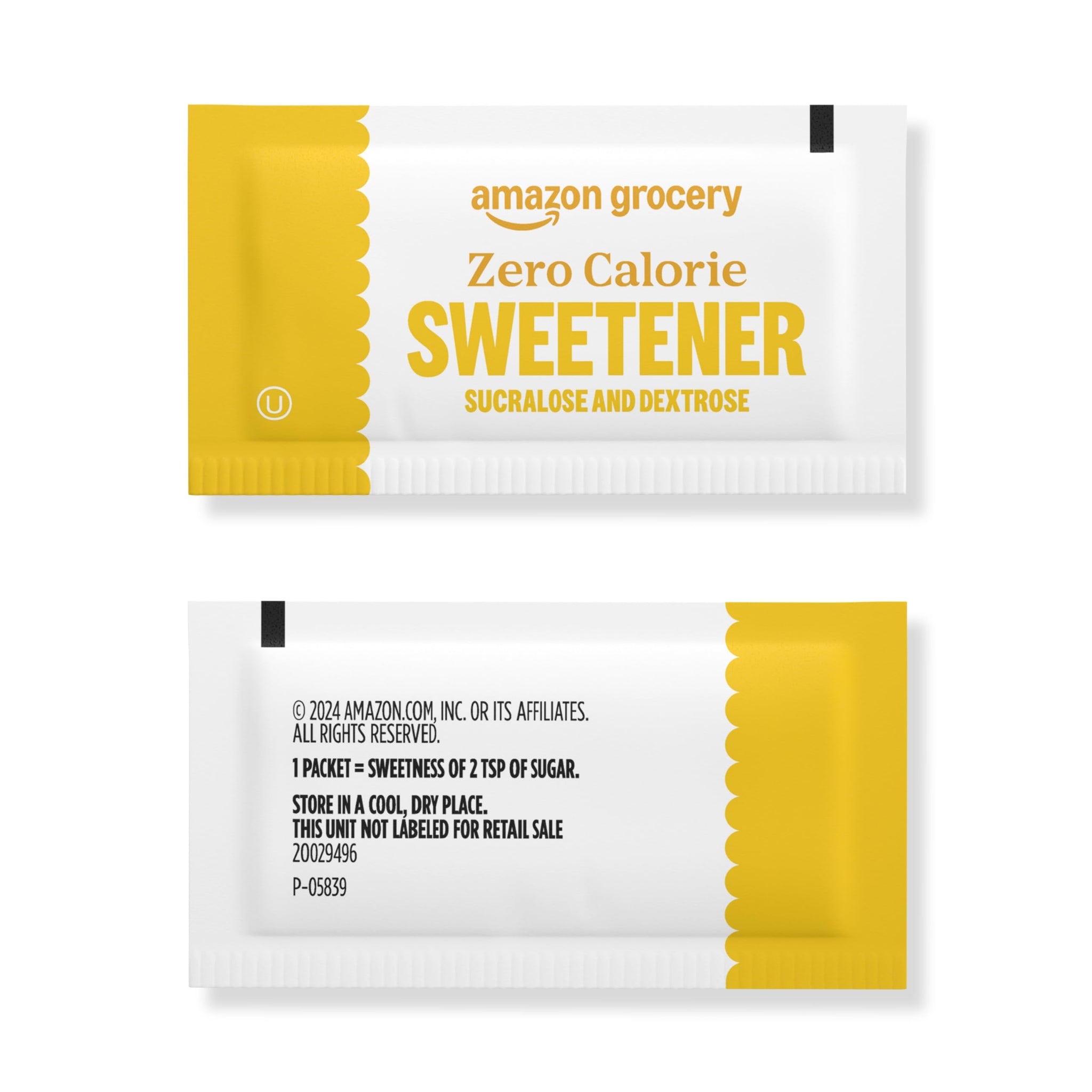 Amazon Grocery, Zero Calorie Sucralose and Dextrose Sweetener Packets, 250 Ct