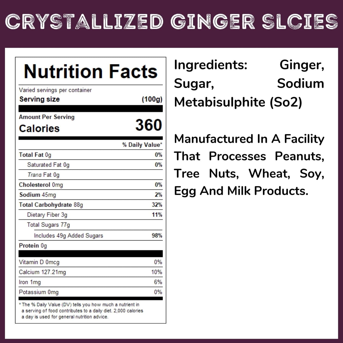 WinCrest Bulk Crystallized Candied Ginger Slices - 5 Lb Case
