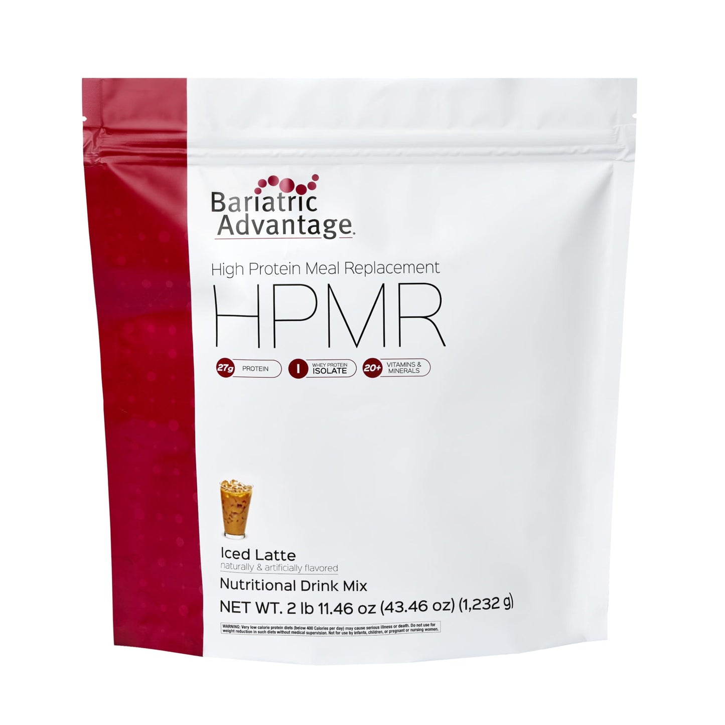 Bariatric Advantage High Protein Meal Replacement Drink Mix, Protein Powder Whey Isolate for Gastric Bypass and Sleeve Gastrectomy Patients, 27g