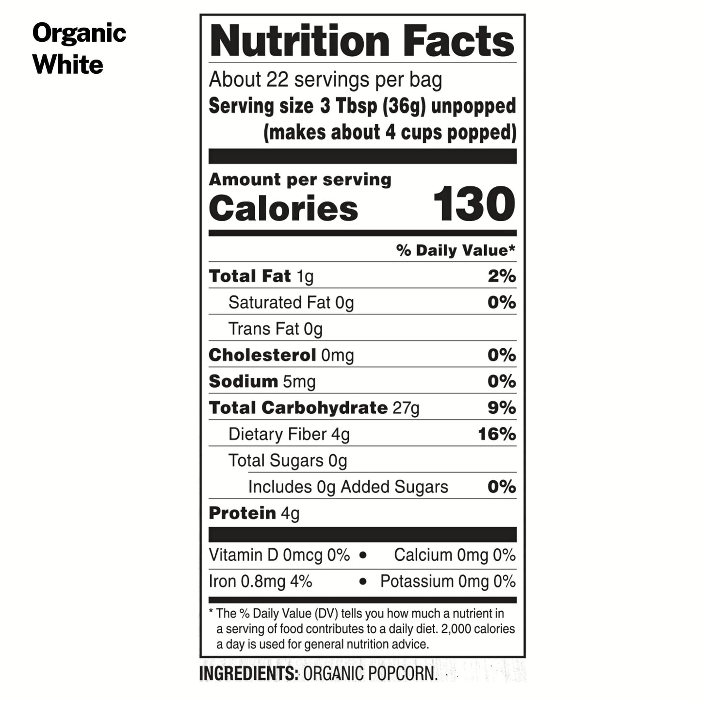 Black Jewell Organic White Popcorn Kernels, Organic Select White, 28.35oz (Pack of 3)