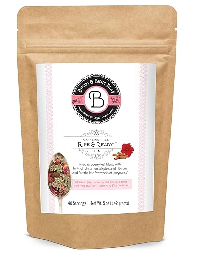 Birds & Bees Teas - Red Raspberry Leaf Tea Pregnancy, Ripe & Ready Third Trimester Tea to Prepare Your Body for Labor and Birth - 40 Servings, 5.0 oz