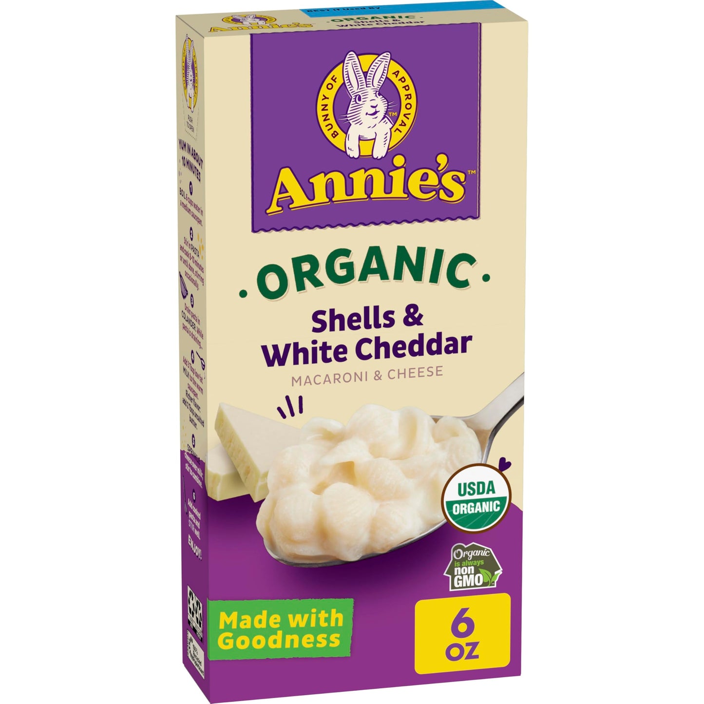 Annie's Organic Shells and White Cheddar, Made with Real Cheese, 6 oz