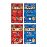 Twinings Holiday Variety Pack Tea Bags, Christmas Tea and Winter Spice, 20 Count (Pack of 4), Enjoy Hot or Iced, 80 Teabags