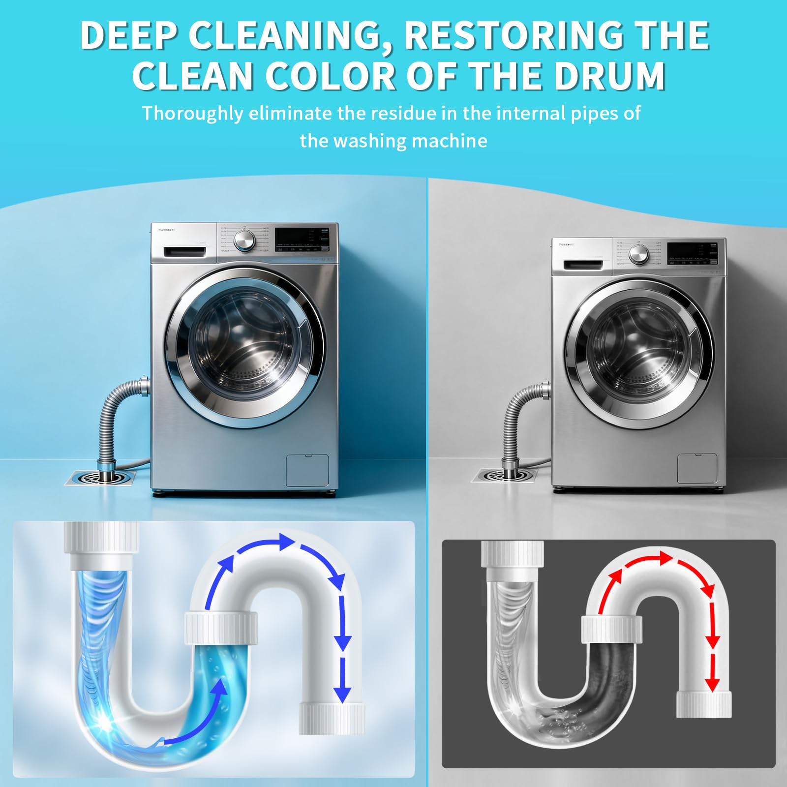 Anmoro Washing Machine Cleaner Tablets,24 Pack Deep Cleaning Tablets for HE,Front & Top Load Washers - Eliminates Odor-Causing Buildup,Debris from the