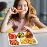 ECOLipak 100% Compostable 5 Compartment Plates, 125 Pack Disposable Paper Plates, Heavy-Duty Biodegradable Sugarcane Plates, Eco-Friendly School Lunch