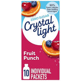 Crystal Light Drink Mix, 10 Packets, for Convenient On-the-Go Flavorful Hydration, Fruit Punch, artificial flavored, Zero Sugar, 0.9 oz