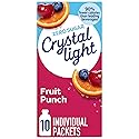 Crystal Light Drink Mix, 10 Packets, for Convenient On-the-Go Flavorful Hydration, Fruit Punch, artificial flavored, Zero Sugar, 0.9 oz