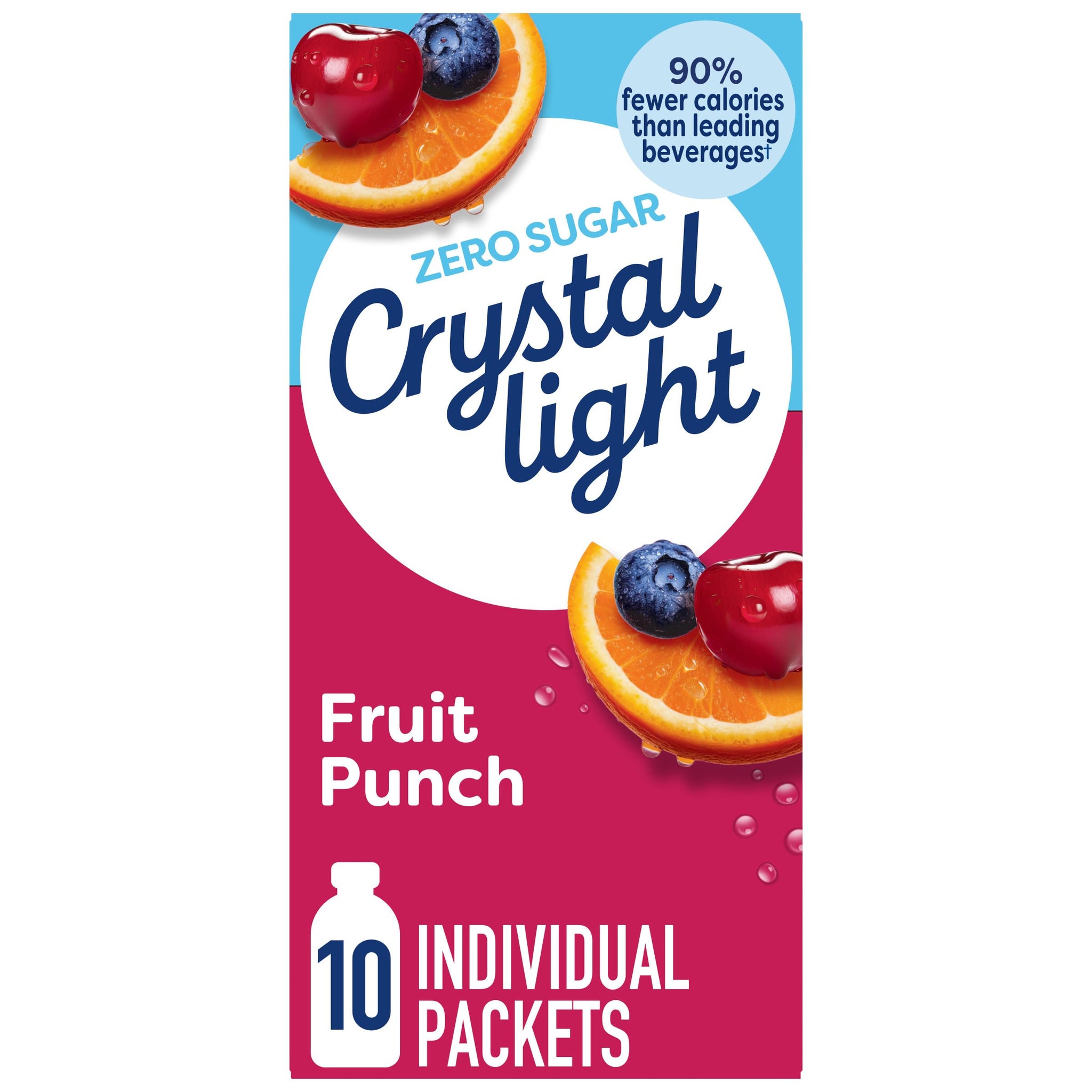 Crystal Light Drink Mix, 10 Packets, for Convenient On-the-Go Flavorful Hydration, Fruit Punch, artificial flavored, Zero Sugar, 0.9 oz