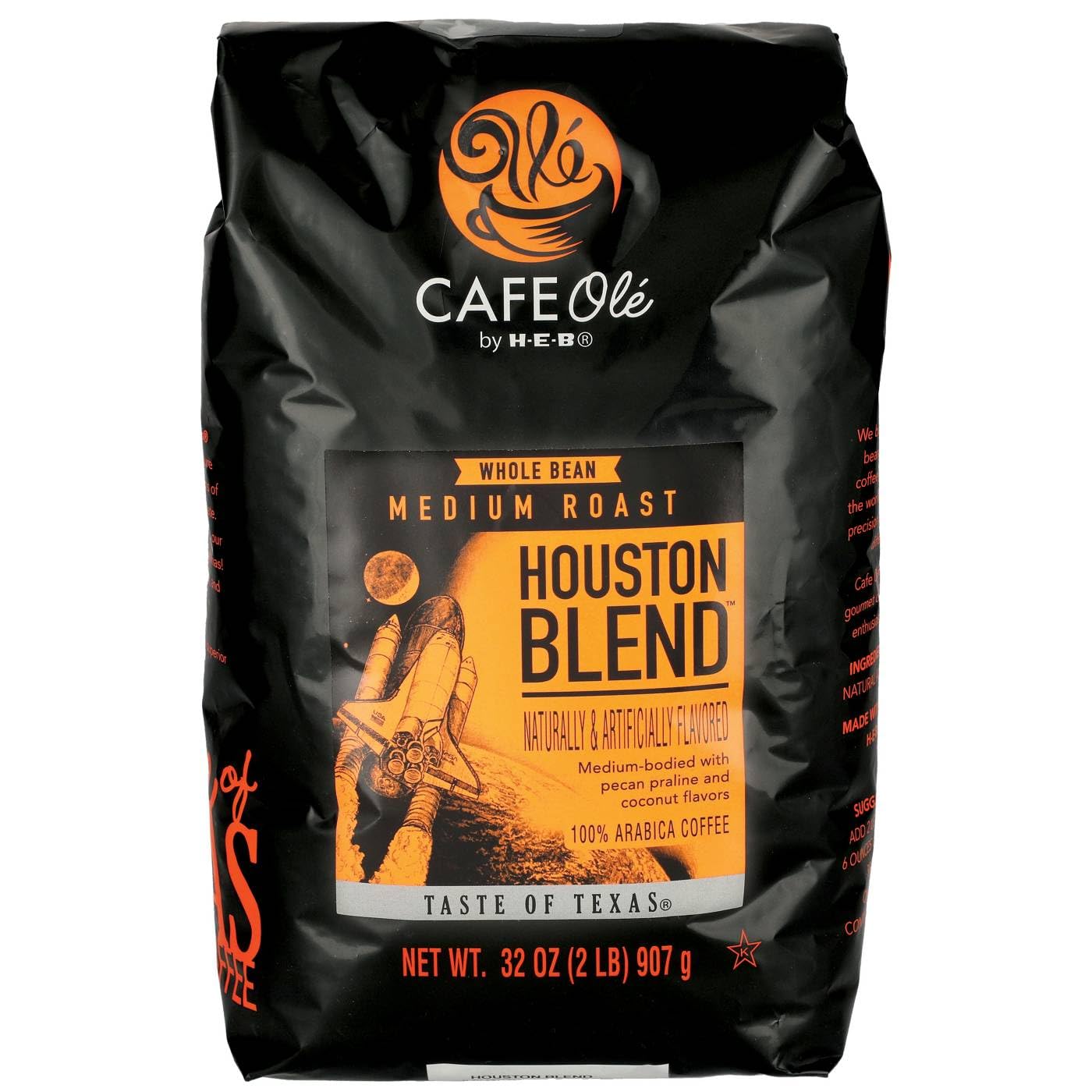 HEB CAFE Ole Houston Blend Whole Bean Coffee 2 lbs Medium Roast by H?E?B