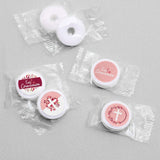 Big Dot of Happiness First Communion Pink Elegant Cross - Girl Religious Party Round Candy Sticker Favors - Labels Fit Chocolate Candy (1 Sheet