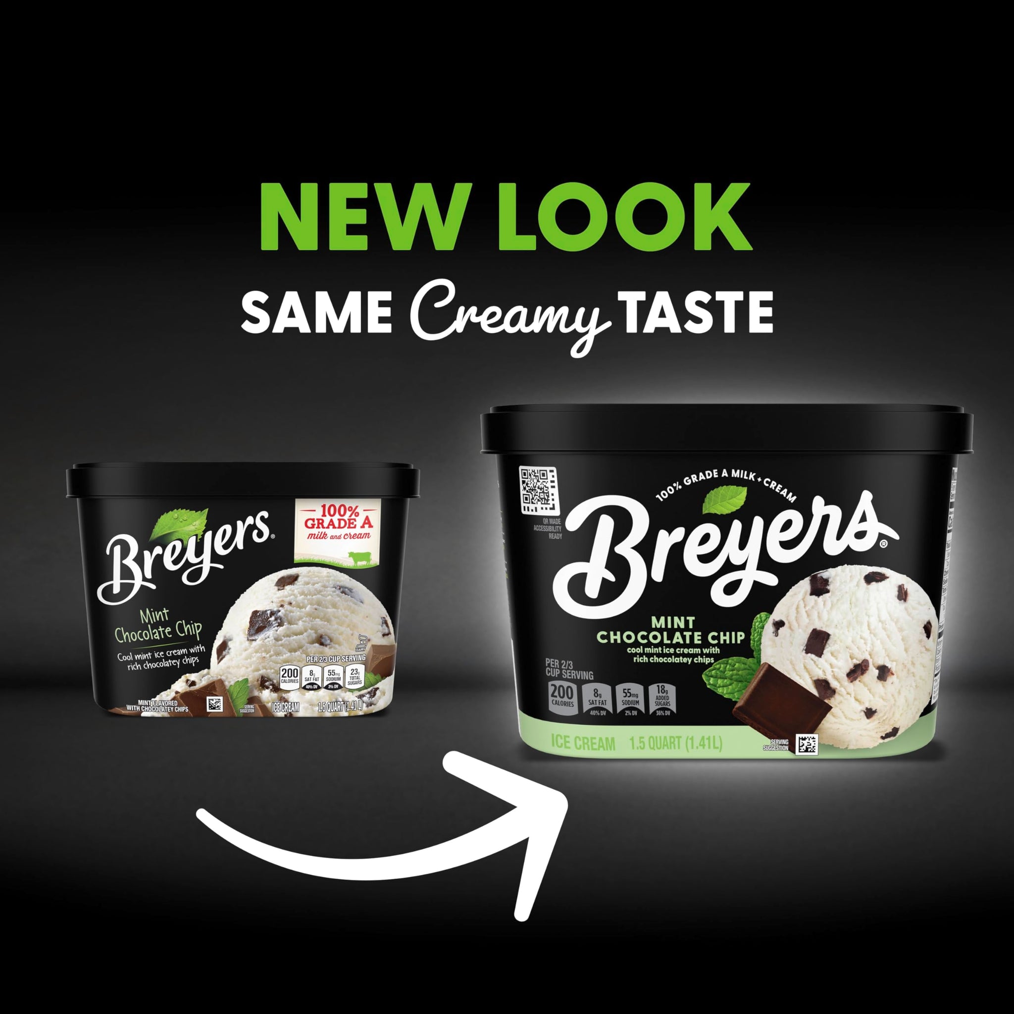 Breyers Ice Cream for a Delicious Frozen Treat Mint Chocolate Chip Made with 100% Grade A Milk & Cream 48 oz