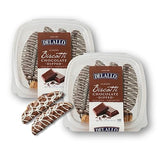 DeLallo Chocolate Dipped Biscotti Cookies, Twice-Baked Authentic Italian Recipe, All Natural Tuscany Biscuits Dipped in Velvety Dark Chocolate