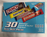 Ferrero Variety Pack 30 Candy Bars (8 Butterfinger, 8Crunch, 8-100 Grand, 6BabyRuth)