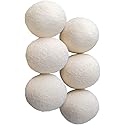 OxGord Chemical-Free Anti-Static Wool Dryer Balls for Laundry - Organic Reusable Natural Fabric Softener - 6-Pack