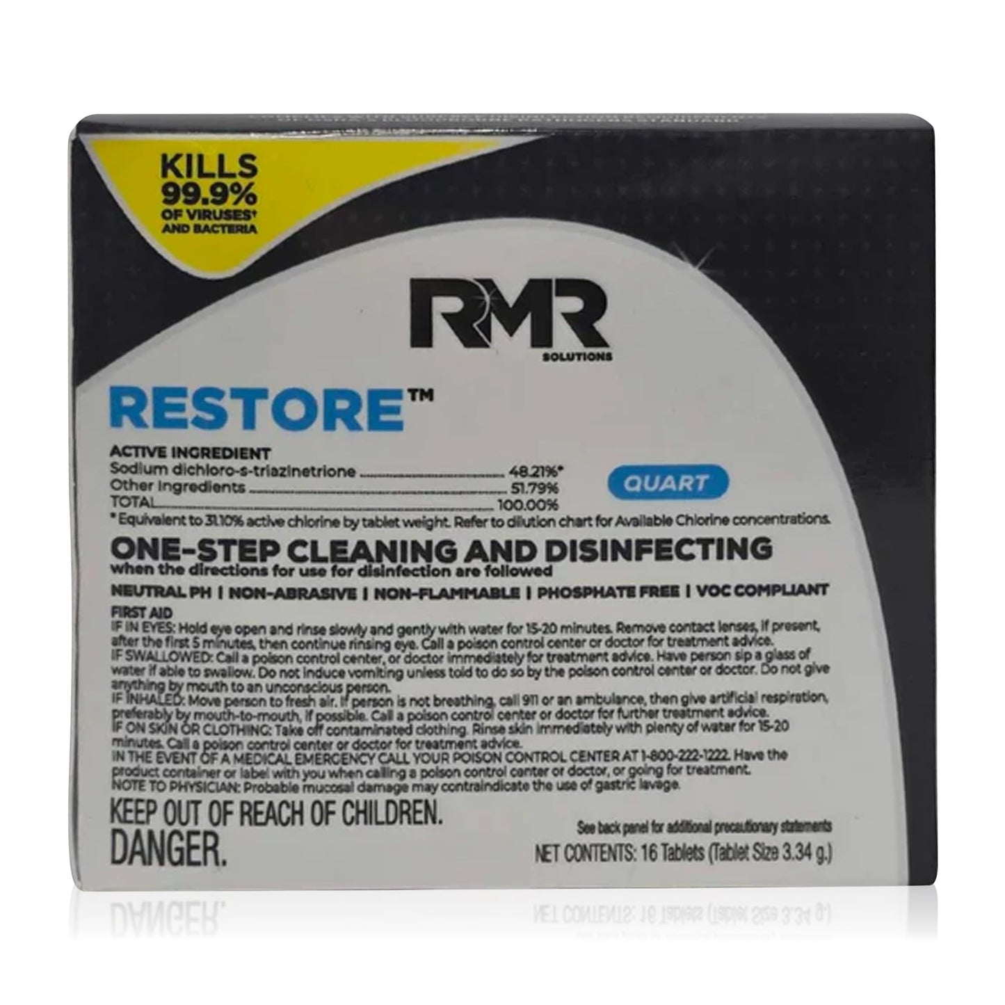 RMR Solutions RESTORE Disinfectant & Cleaner Concentrate, EPA Registered Mold Remover & Antibacterial Cleaning Solution for Kitchen, Bathroom, Floor