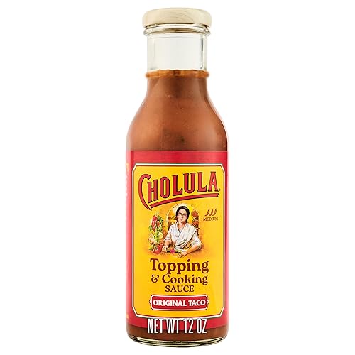 Cholula Topping & Cooking Sauce, Original Taco, Medium Heat, For Tacos, Quesadillas, Carnitas, Eggs, Dips and More, 12 fl oz