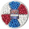 Patriotic Jordan Almonds Large Gift Tray by Its Delish, 36 OZ Gift Box | Red White and Blue Candied Almonds | Fourth of July Party Decorations US Flag
