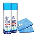 World Group Packing Solutions Glass Cleaner Foam, Foaming Action & Spray, 19oz - 2 Pack - Clean Fresh Scent - Bundled With 2 Microfiber Rags