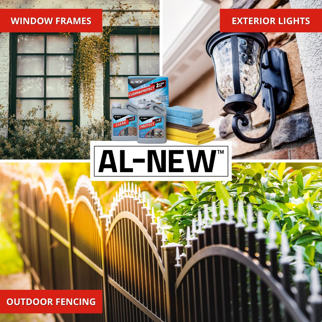 AL-NEW 2 Step Clean & Protect Kit | Clean, Restore, & Protect Your Outdoor Patio Furniture, Garage Doors, Exterior Lights, Window Frames, and More (32
