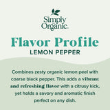 Simply Organic Lemon Pepper, Certified Organic, Kosher | 3.17 Ounce (Pack of 1)