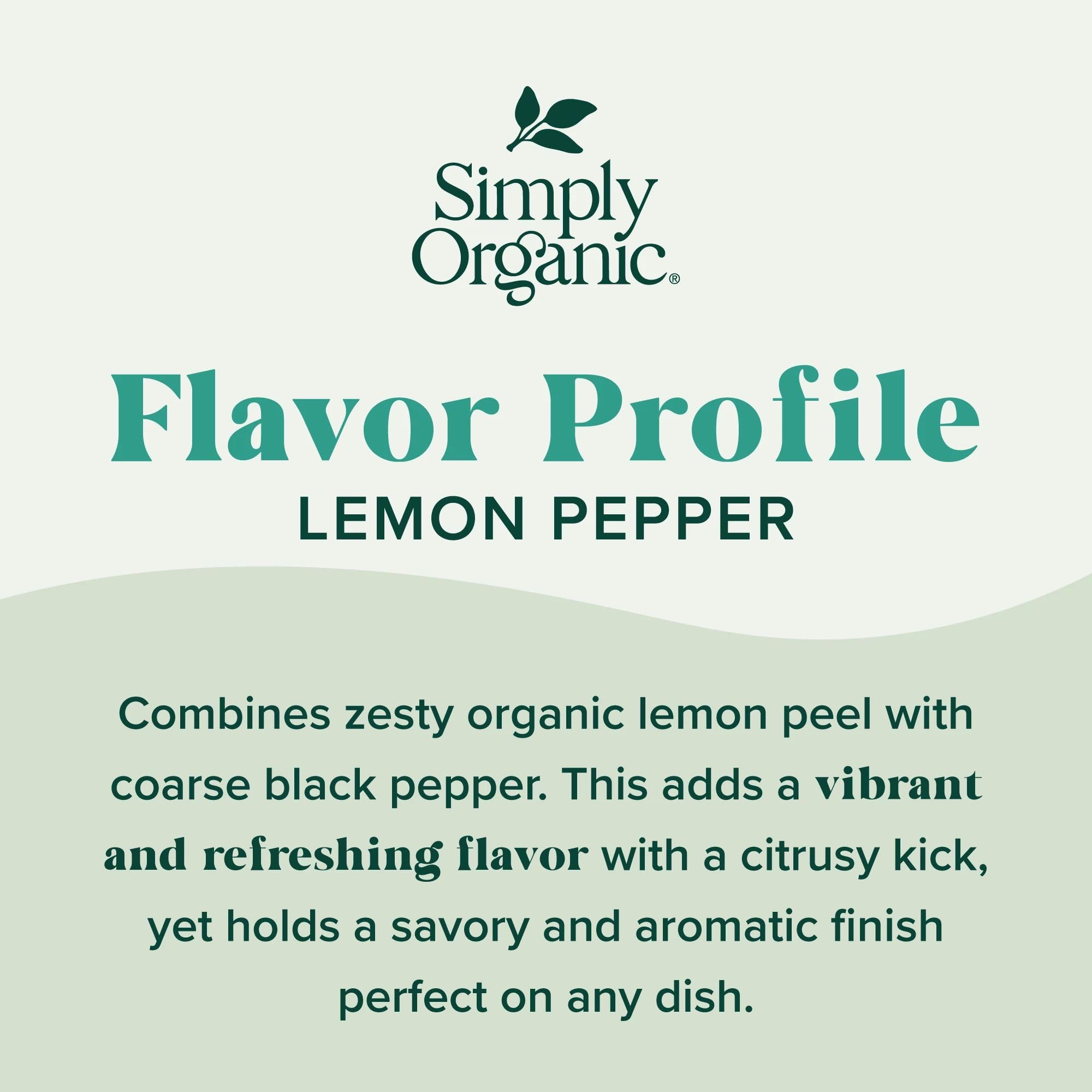 Simply Organic Lemon Pepper, Certified Organic, Kosher | 3.17 Ounce (Pack of 1)