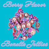 Gourmet Bonele Italian Berry Fruit Jellies -1.5 lbs Individually Wrapped Candy- Raspberry, Blackberry, Blueberry, and Wild Strawberry -Vegan