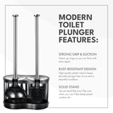 ToiletTree Products Modern Deluxe Freestanding Toilet Brush and Plunger Combo - 5.5" x 9.5" x 18.5" (2 Pack)