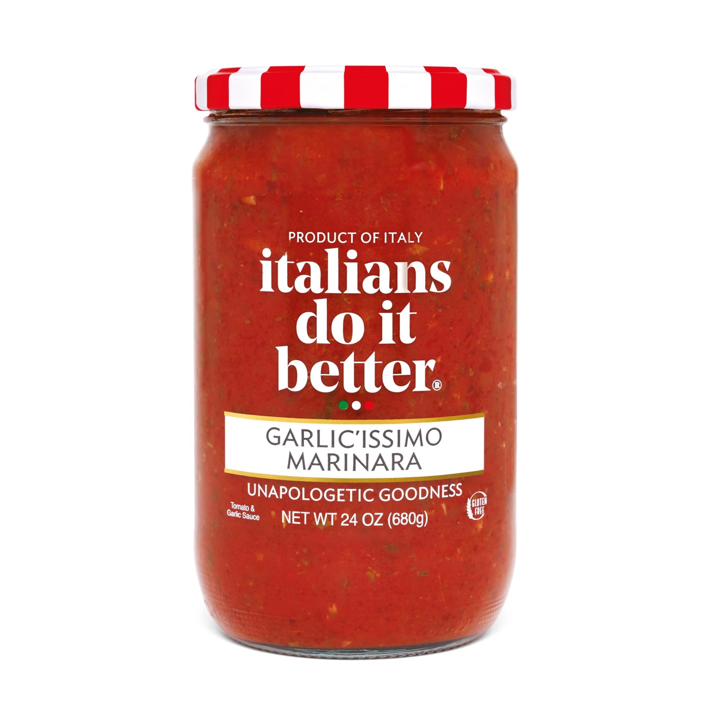 Italians Do It Better Garlic'issimo Garlic Marinara Pasta Sauce - Authentic Italian Tomatoes with Basil, Garlic, Oregano & White Pepper - No Sugar