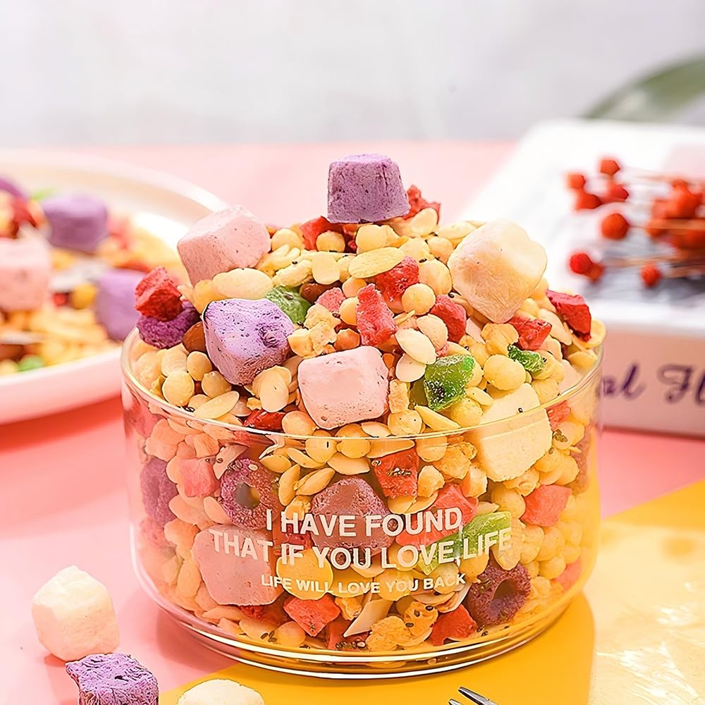 Chinese Granola With Fruit,Quick Oats,Chia Seeds,Oatmeal Instant,400g/14.1oz,Fiber Cereal Breakfast,Congee,Chinese Cereal