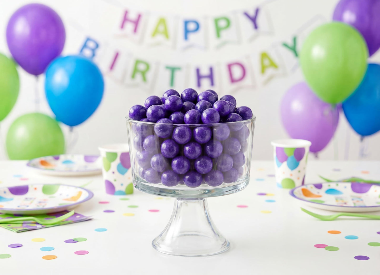 Grape Gumballs 1.5 lb Bag - Purple Bubble Gum Balls, Sweet Fruity Flavor - Bulk for Candy Buffets, Vending Machines, Parties & Snacking