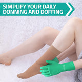 Donning Gloves for Compression Stockings - Gloves Universal Fit with Raised Ridge Surface Palms Design for Better Grip (Large. 1 Pack)