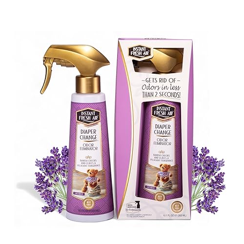 Pleasant Instant Fresh Air DIAPER CHANGE Odor Eliminator Spray - Lavender Scent, Fast-Acting Air Freshener & Odor Eliminator for Nursery, Home