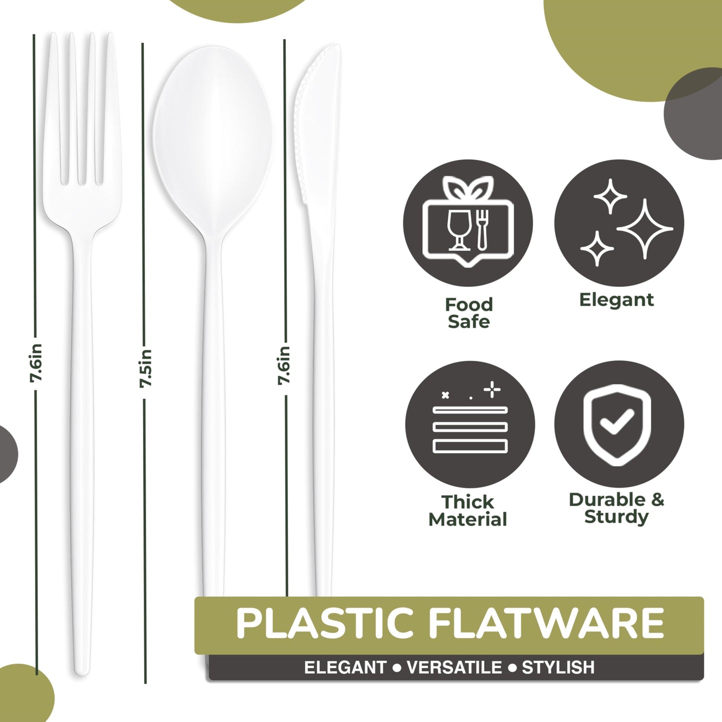 Trendables 120 Pack White Plastic Forks - 120 Count, Disposable, Fine, Gloss, Durable, Classy, Perfect for Parties