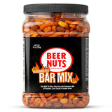Beer Nuts Habanero Bar Mix, Fiery Hot Habanero Mix Of Peanuts, Corn Sticks & Insane Grain, Spicy Bar Mix for Any Party, Resealable Jar (28oz
