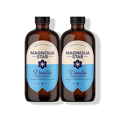 Magnolia-Star Pure Vanilla Extract, 16 oz., Made from Hand-Selected Madagascar Bourbon Beans, Non-GMO and Gluten-Free Baking Vanilla (8oz. Bottles, 2