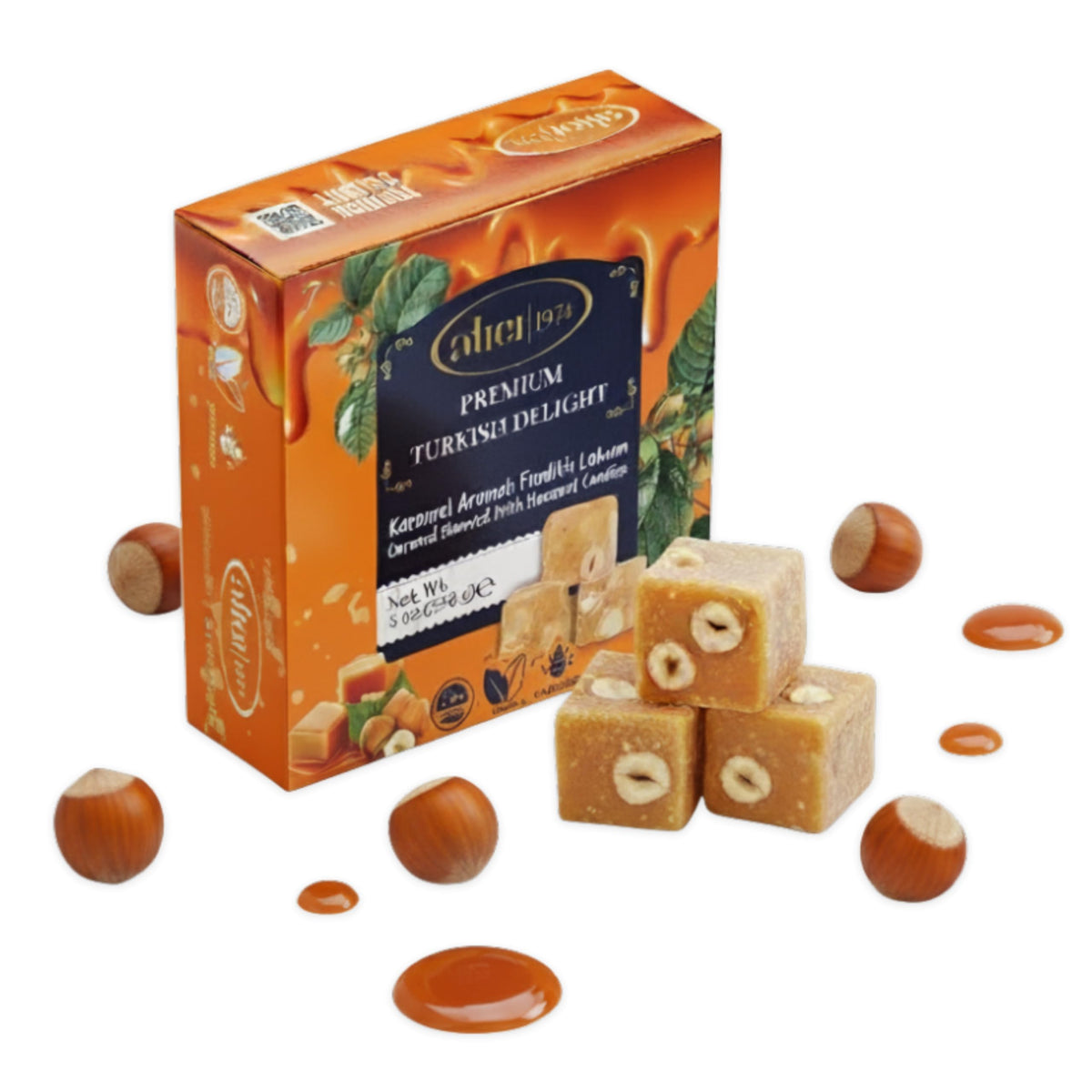 Atici Lokum Authentic Turkish Delight 8oz - Gourmet Vegan Sweets, Gluten-Free, Halal Soft Chewy Candy Gift Box | Traditional Premium Lokum Loukoumi
