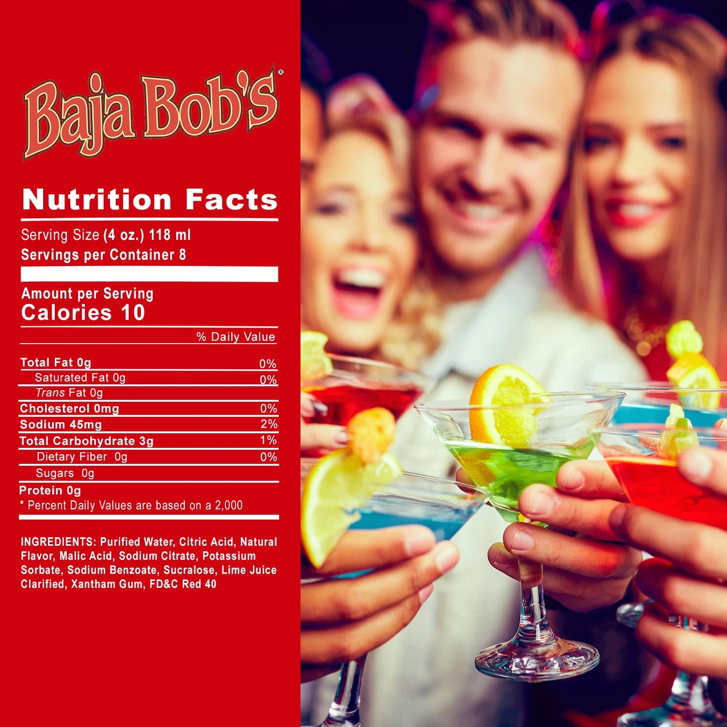 Baja Bob's Wild Strawberry Daiquiri and Margarita Mix 32oz Bottle - Sugar Free Cocktail Mixer - Keto Friendly - Low Calorie - Low Carb - Non-Alcoholic