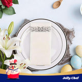JOLLY CHEF 100 Disposable Hand Towels, Soft and Absorbent Linen Feel Dinner Napkin, Elegant Decorative Paper Guest Towels for Kitchen, Bathroom