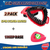 Spin Scrub Brush, 2 Pack Mop Head Replacements Compatible for O Ceda RinseClean 2 Tank System, Hard Bristle Cleaning Brush for Tile, Shower Cleaner