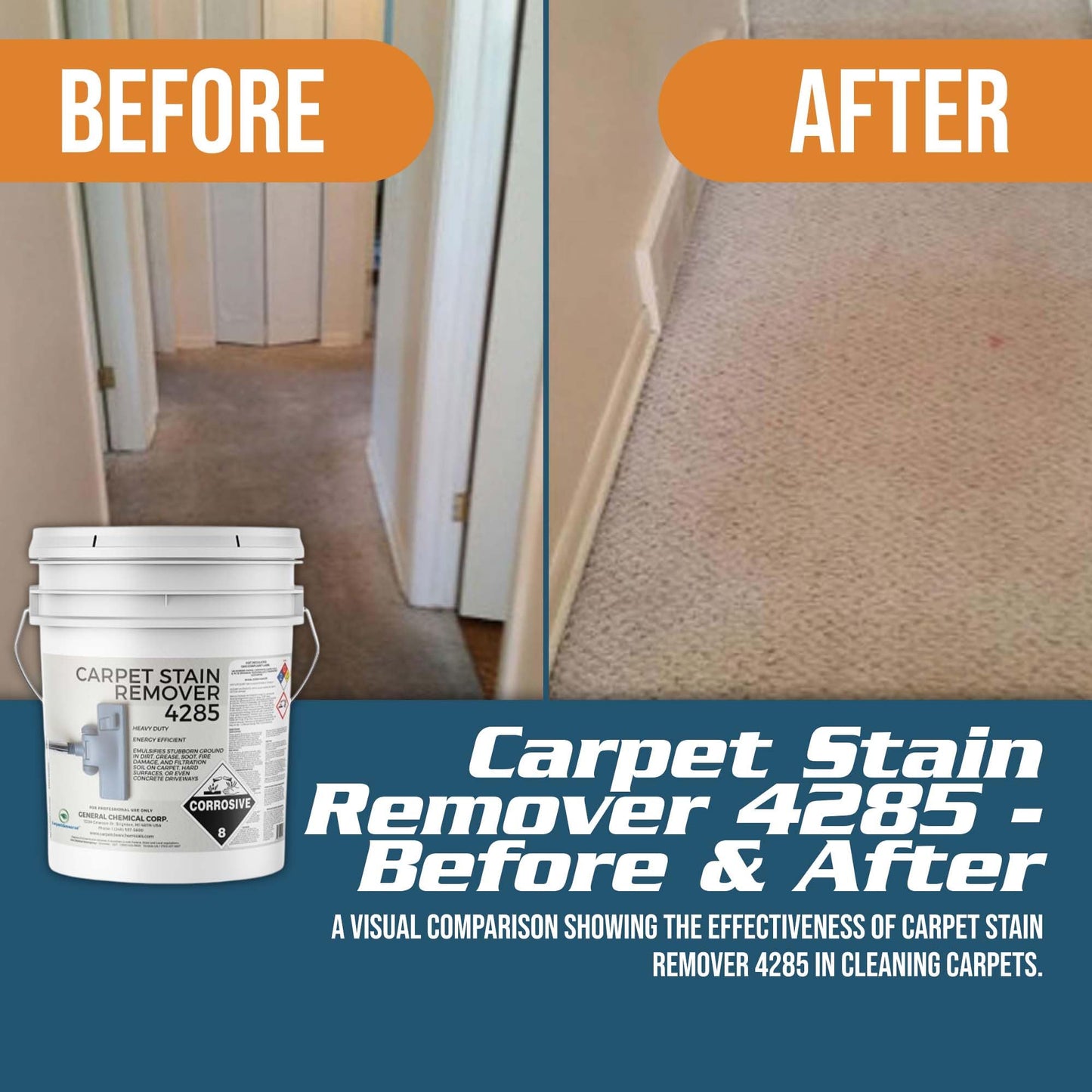 CarpetGeneral - Heavy Duty Carpet Stain Remover 4285 - Easy Clean and Professional Carpet Cleaner Products - Residential & Commercial Multi-Purpose