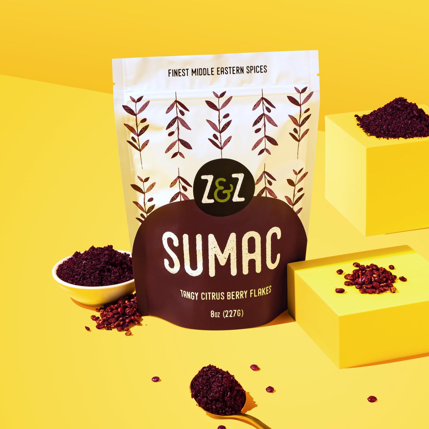 Sumac by Z&Z | Ground Sumac Spice Made from Fresh Tangy Citrus (Sumac) Berries | Turkish Sumac Seasoning for Marinades, Salads, Rice, & Hummus |