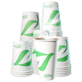 EcoQuality 20 oz Compostable Paper Cups - Biodegradable Disposable White Paper Coffee Cups PLA Lined - Eco-friendly Hot and Cold Drinking Cups