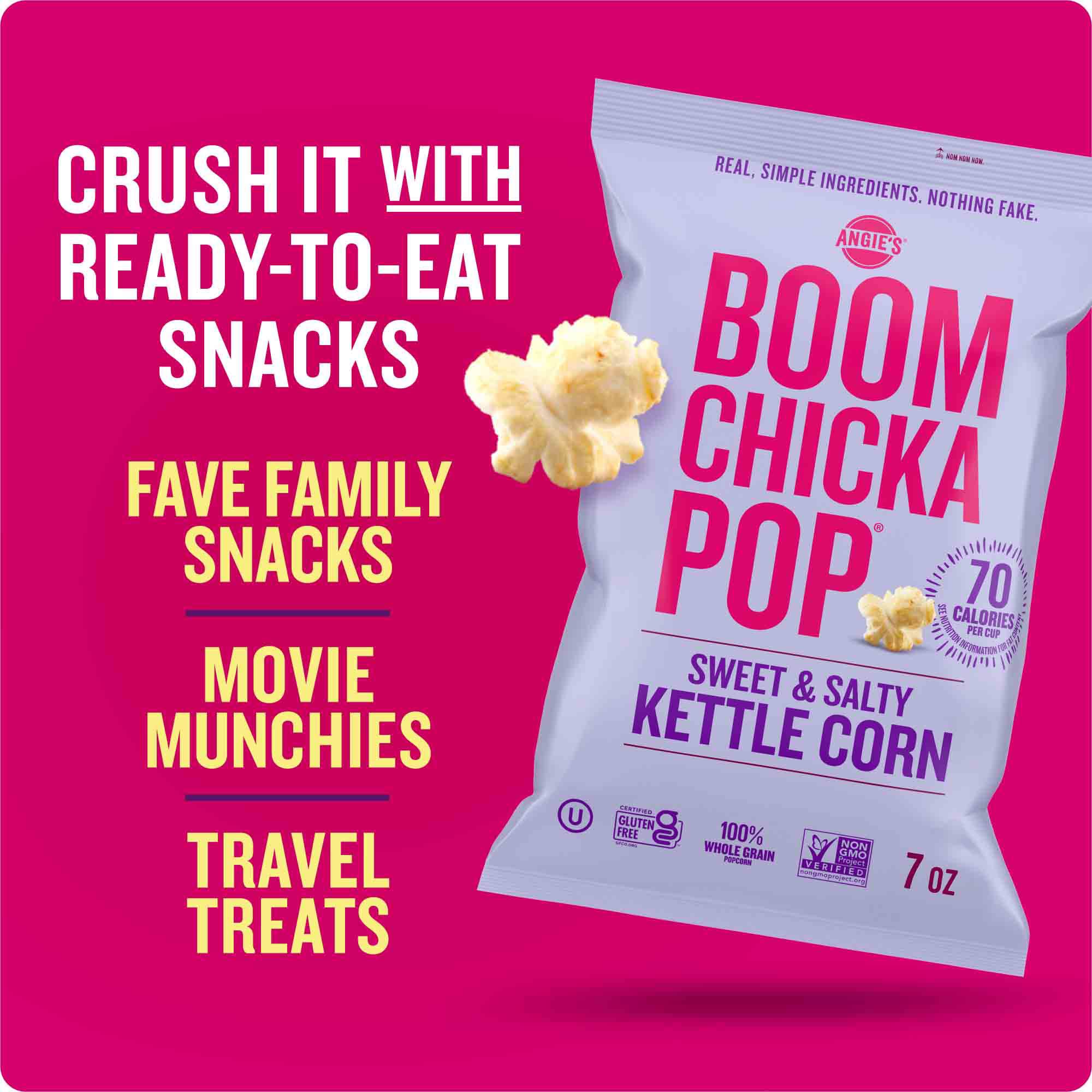 Angie's BOOMCHICKAPOP Sweet and Salty Kettle Corn Popcorn, 7 Ounce
