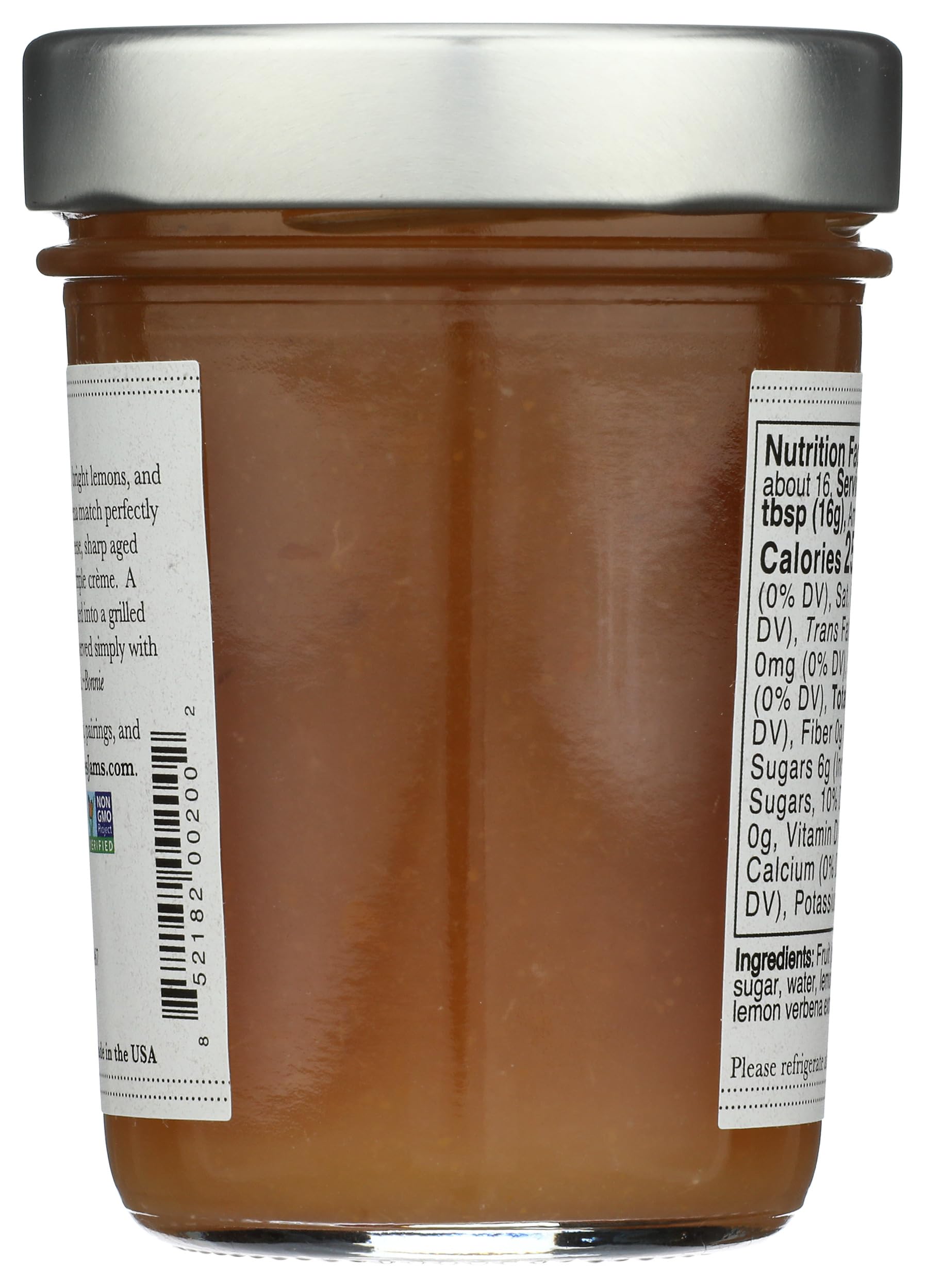 Bonnies Jams Lemon Pear with Lemon Verbena Jam, 8.75 OZ