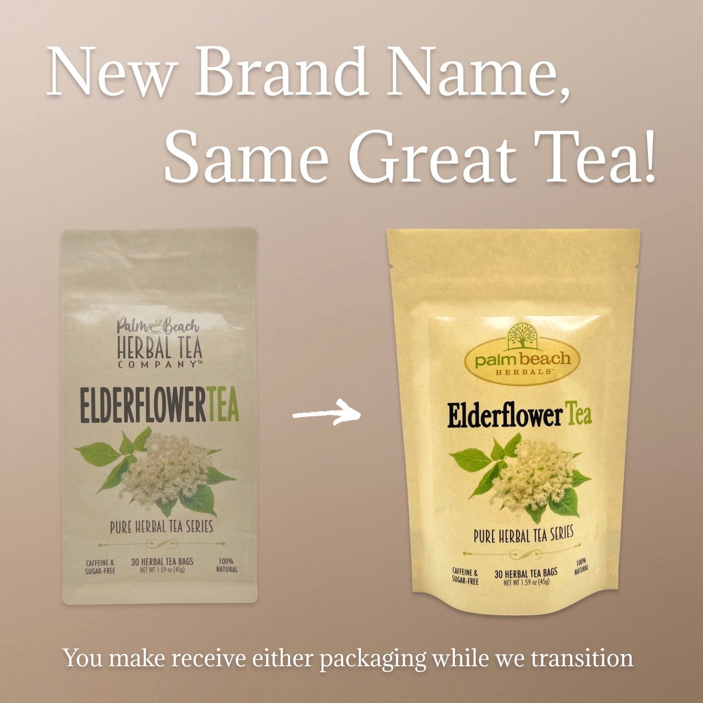 Palm Beach Medicinal Herbs - Elderflower Tea - Pure Herbal Tea Series, 30ct