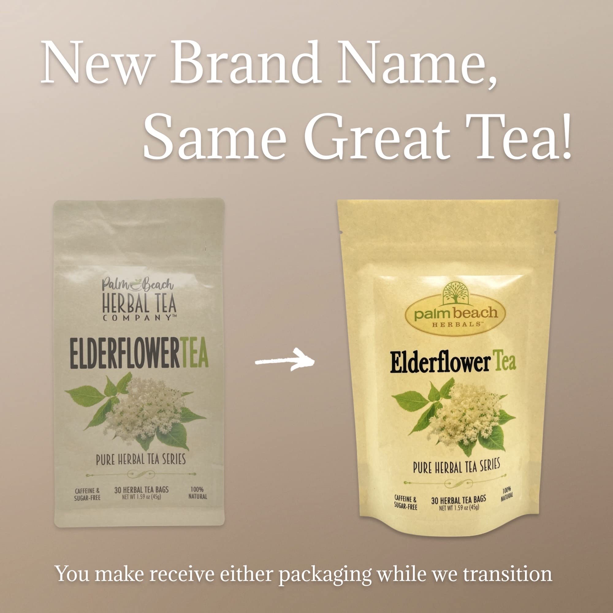 Palm Beach Medicinal Herbs - Elderflower Tea - Pure Herbal Tea Series, 30ct