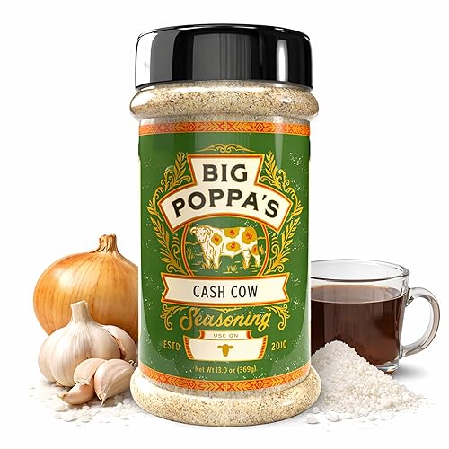 Big Poppa’s Cash Cow Beef Rub - Championship BBQ Seasoning for Brisket, Burgers & Ribeye - Balanced Beefy Flavor with Smoked Sea Salt & Natural Beef