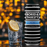 BORED & THIRSTY Sparkling Water with Electrolytes,16 FL OZ - 100% Recyclable Aluminum Cans 12 Pack, Crisp Bubbles with a Smooth Finish, A Great Mixer