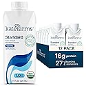 KATE FARMS Organic 1.0 Vanilla Nutrition Shake, 16g protein, 27 Vitamins and Minerals, Meal Replacement Shake 11 oz (12 Pack)